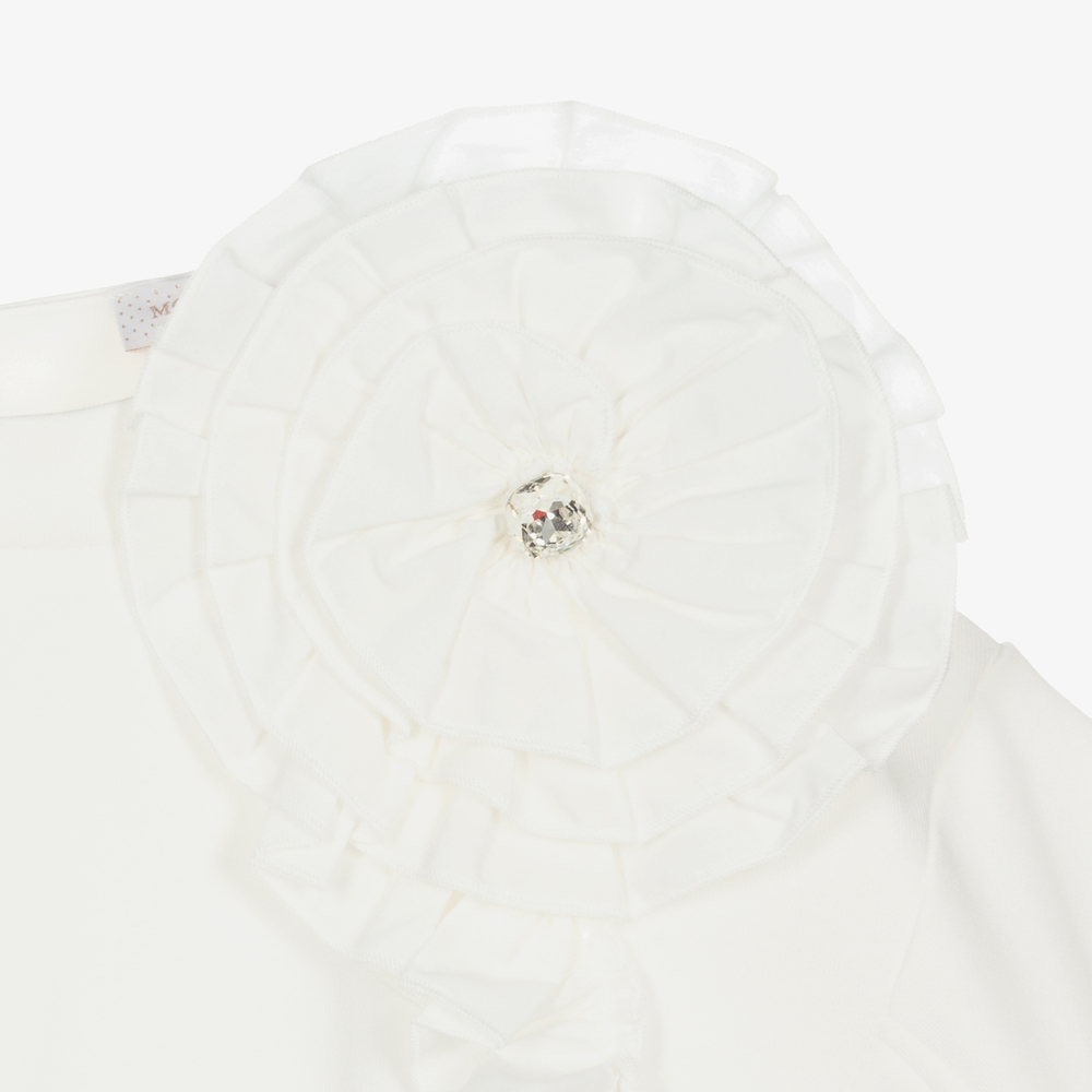 موناليزا Chic-سويتشيرت تينز بناتي قطن جيرسي لون عاجي | Childrensalon Outlet