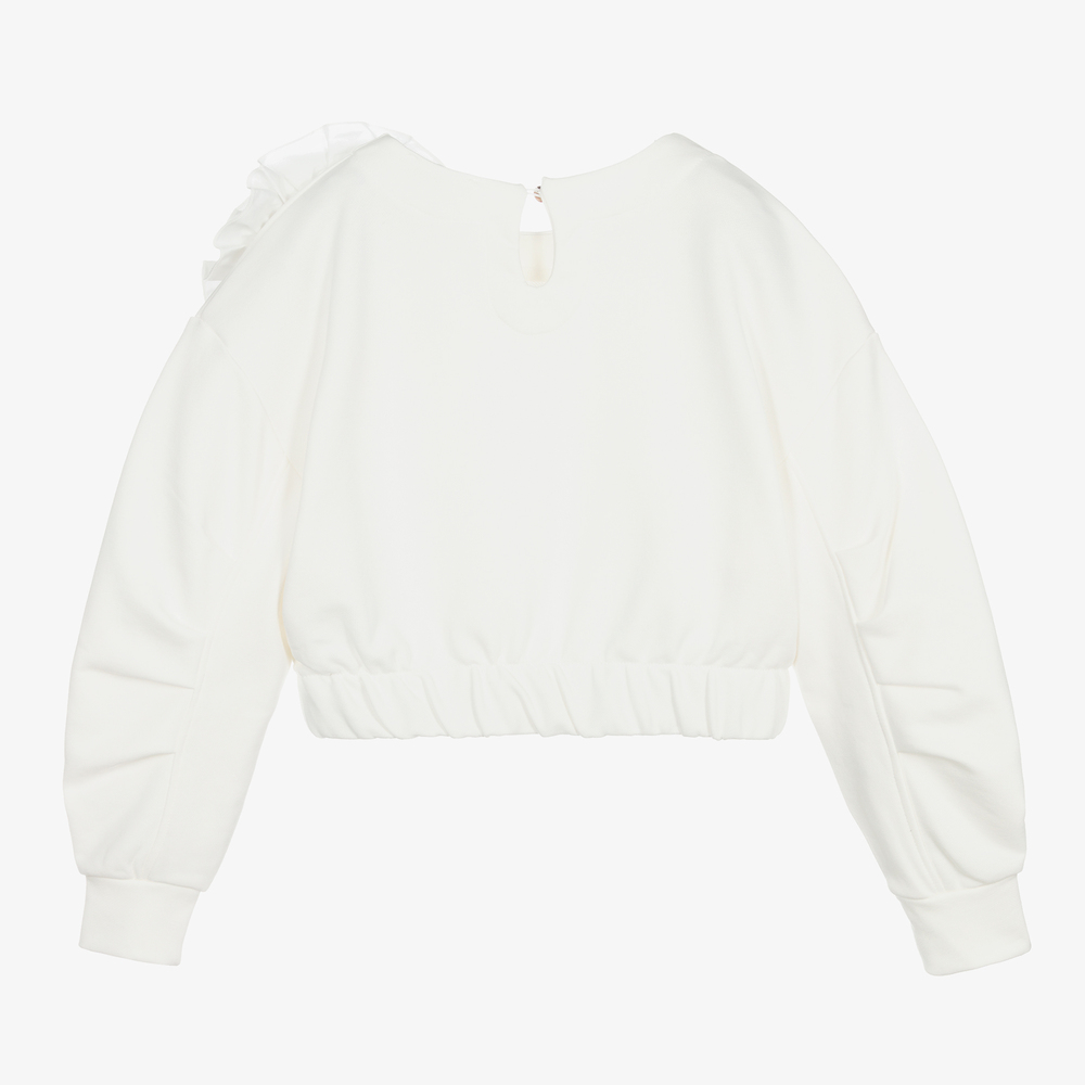 موناليزا Chic-سويتشيرت تينز بناتي قطن جيرسي لون عاجي | Childrensalon Outlet