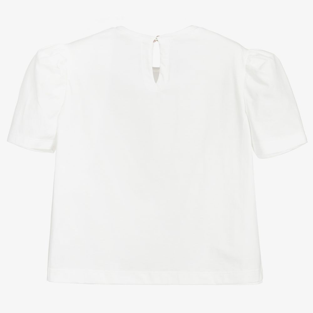 Monnalisa-Кремовая футболка для подростков | Childrensalon Outlet