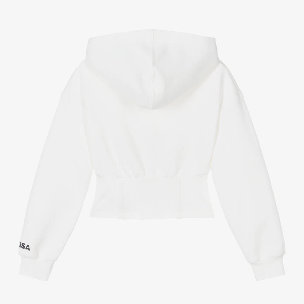 Monnalisa-Teen Girls Ivory Zip-Up Top | Childrensalon Outlet