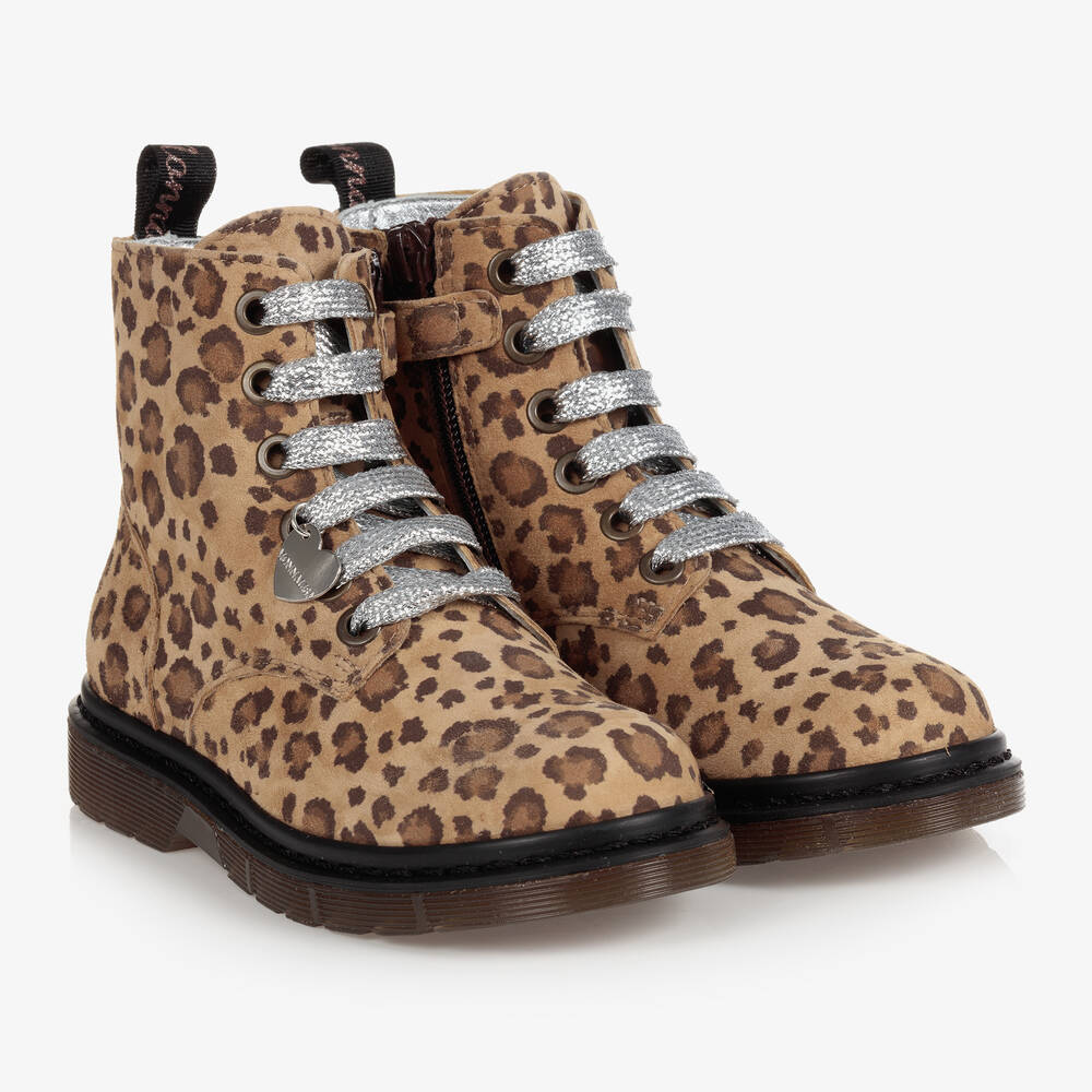 Monnalisa - Ботинки с леопардовым принтом для девочек-подростков | Childrensalon