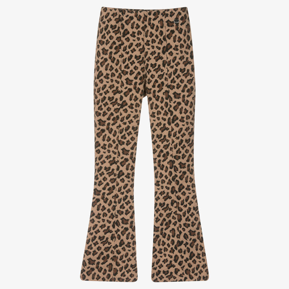 Monnalisa-Teen Girls Leopard Print Flared Trousers | Childrensalon Outlet