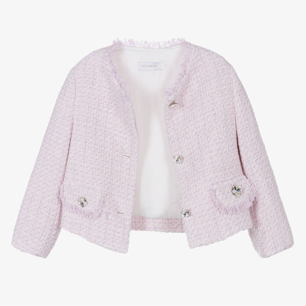 Monnalisa Veste lilas en tweed boucl ado Childrensalon Outlet