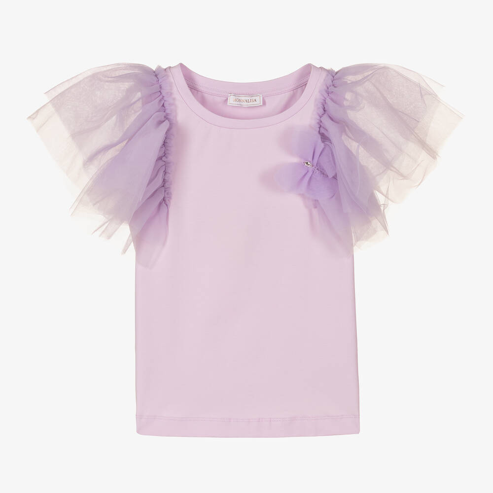 Monnalisa - Haut lilas en coton et tulle ado | Childrensalon