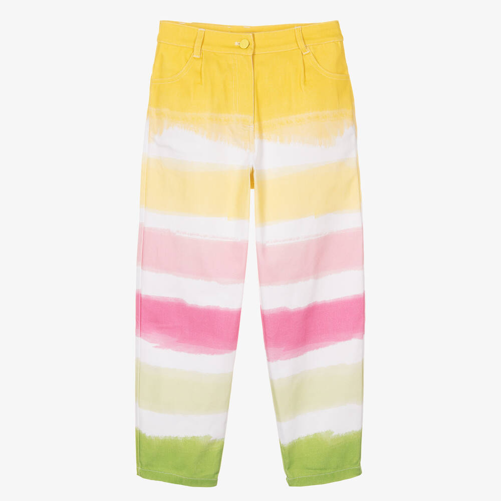 Monnalisa - Teen Girls Multicolour Striped Denim Jeans | Childrensalon