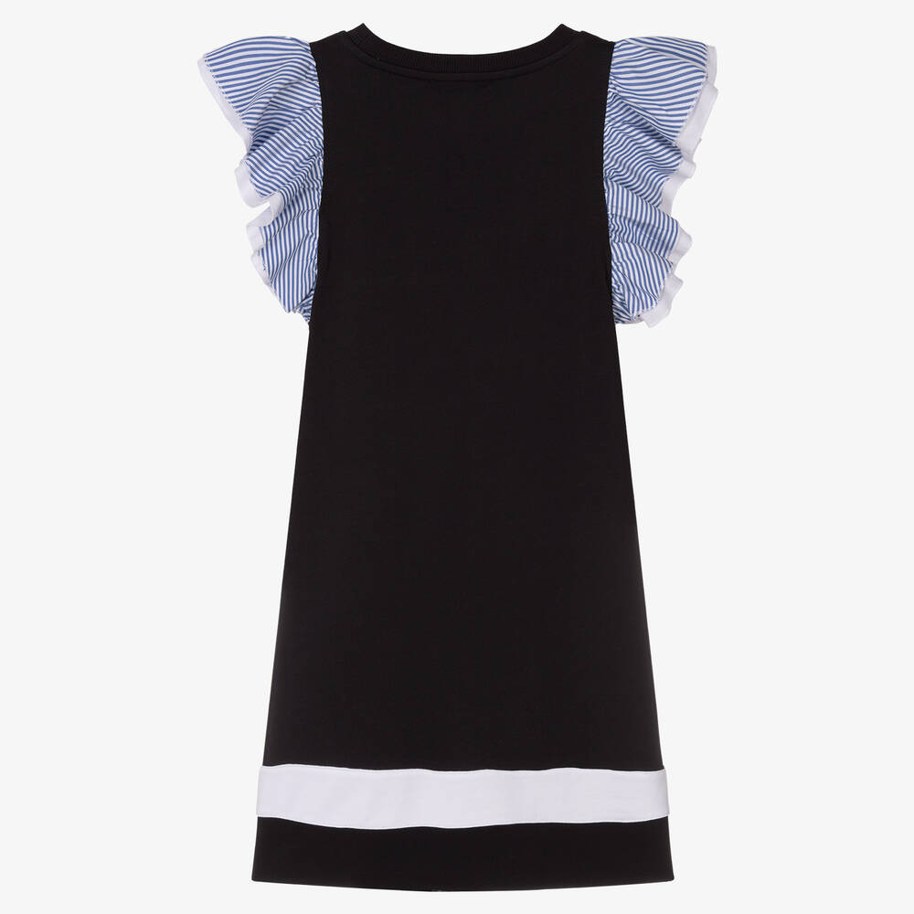 Monnalisa-Teen Girls Navy Blue Cotton Jersey Dress | Childrensalon Outlet