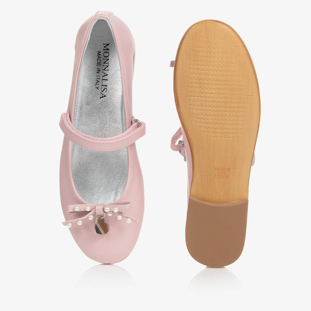 Monnalisa - Teen Girls Pink Bow Ballerina Shoes