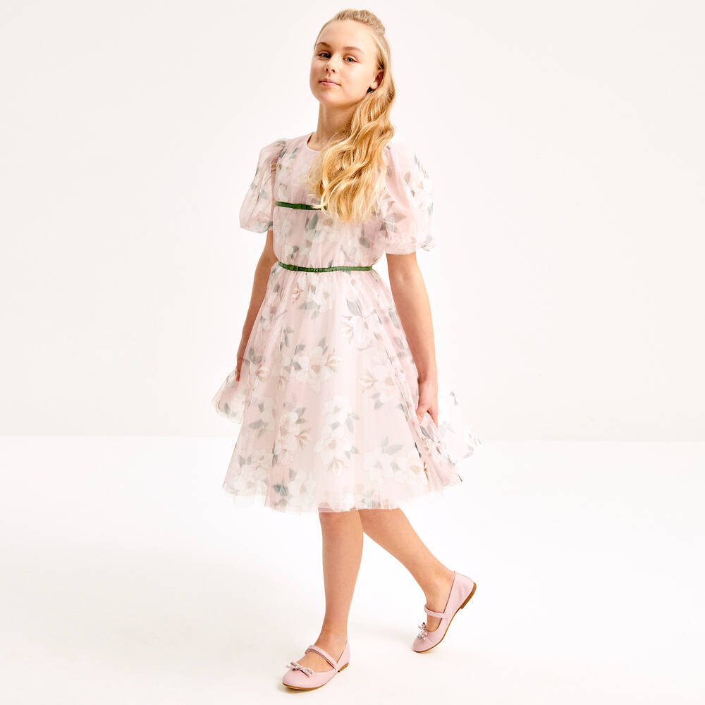 Monnalisa-Teen Girls Pink Bow Ballerina Shoes | Childrensalon Outlet