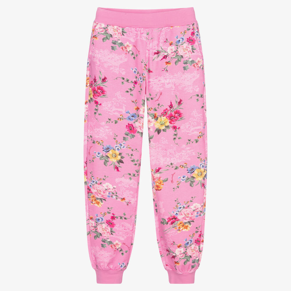 Monnalisa-Teen Girls Pink Cotton Joggers | Childrensalon Outlet