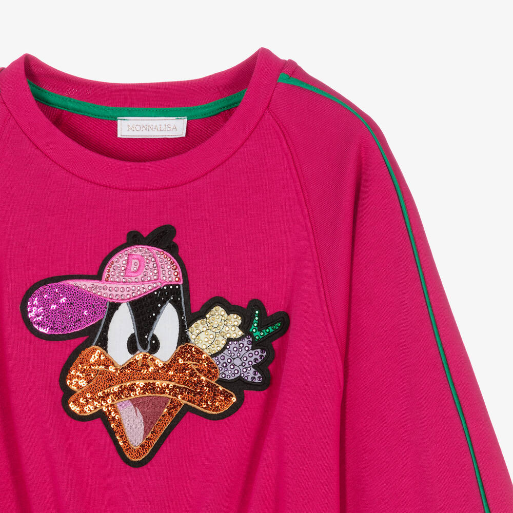 Monnalisa-Teen Girls Pink Cotton Looney Tunes Dress | Childrensalon Outlet