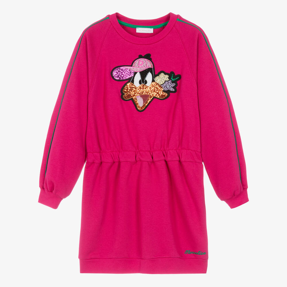 Monnalisa - Розовое хлопковое платье Looney Tunes | Childrensalon
