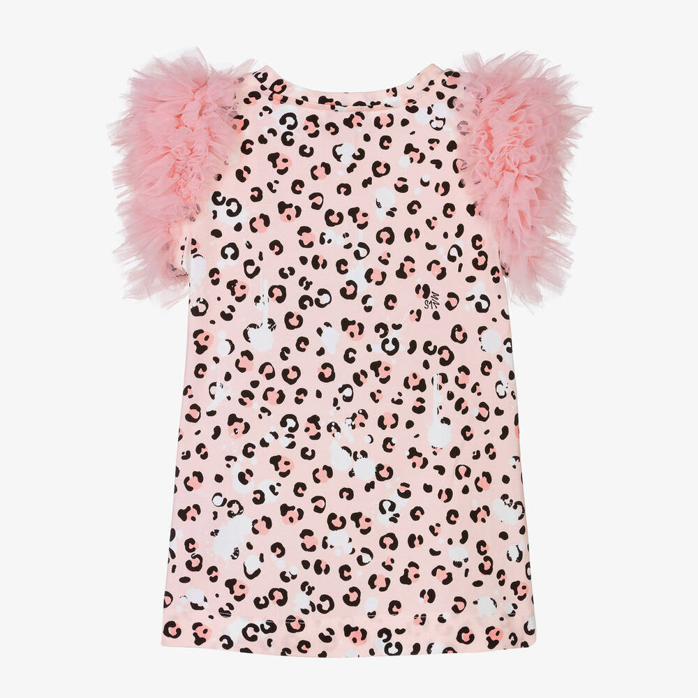 Monnalisa-Teen Girls Pink Cotton & Tulle T-Shirt | Childrensalon Outlet