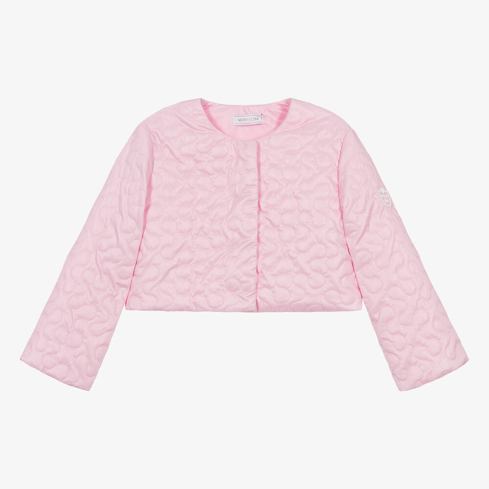 Ladies pink cropped jacket sale