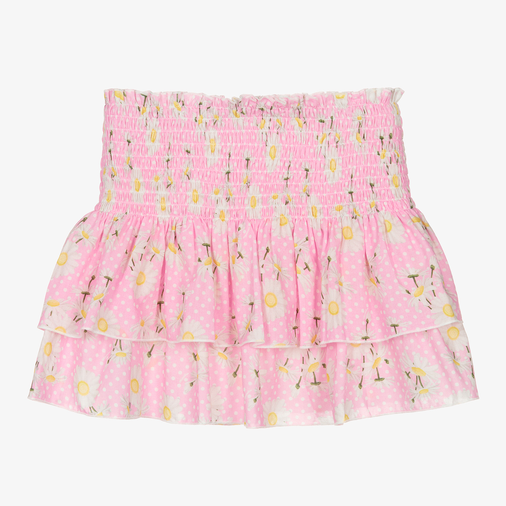 Monnalisa - Teen Girls Pink Daisies Skirt | Childrensalon