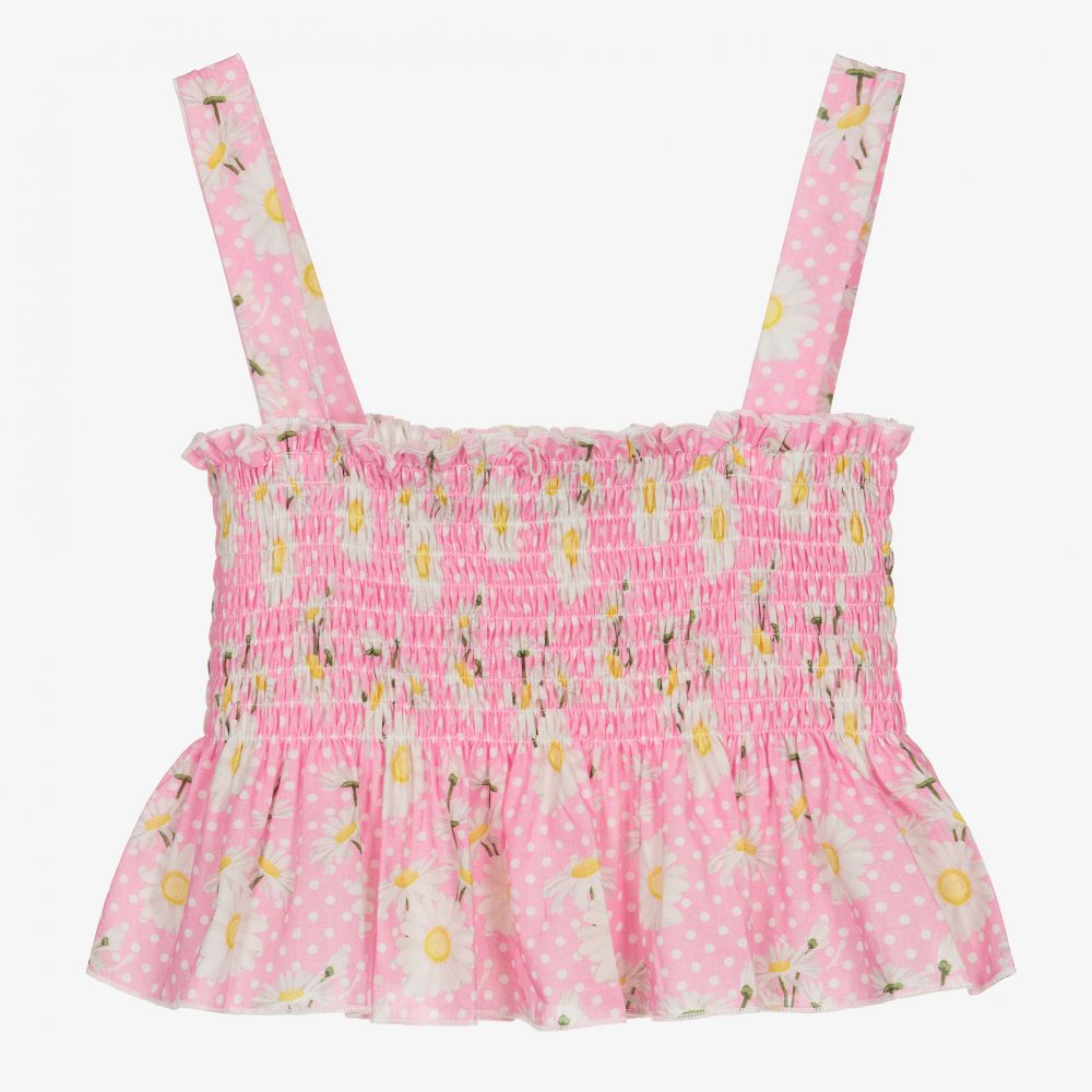 Monnalisa - Teen Girls Pink Daisy Top | Childrensalon