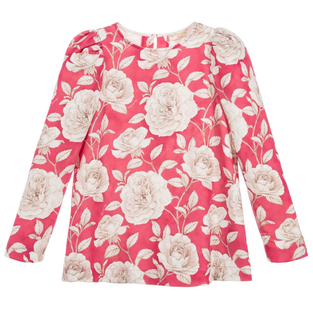 Monnalisa Шик-Teen Girls Pink Floral Blouse | Childrensalon Outlet