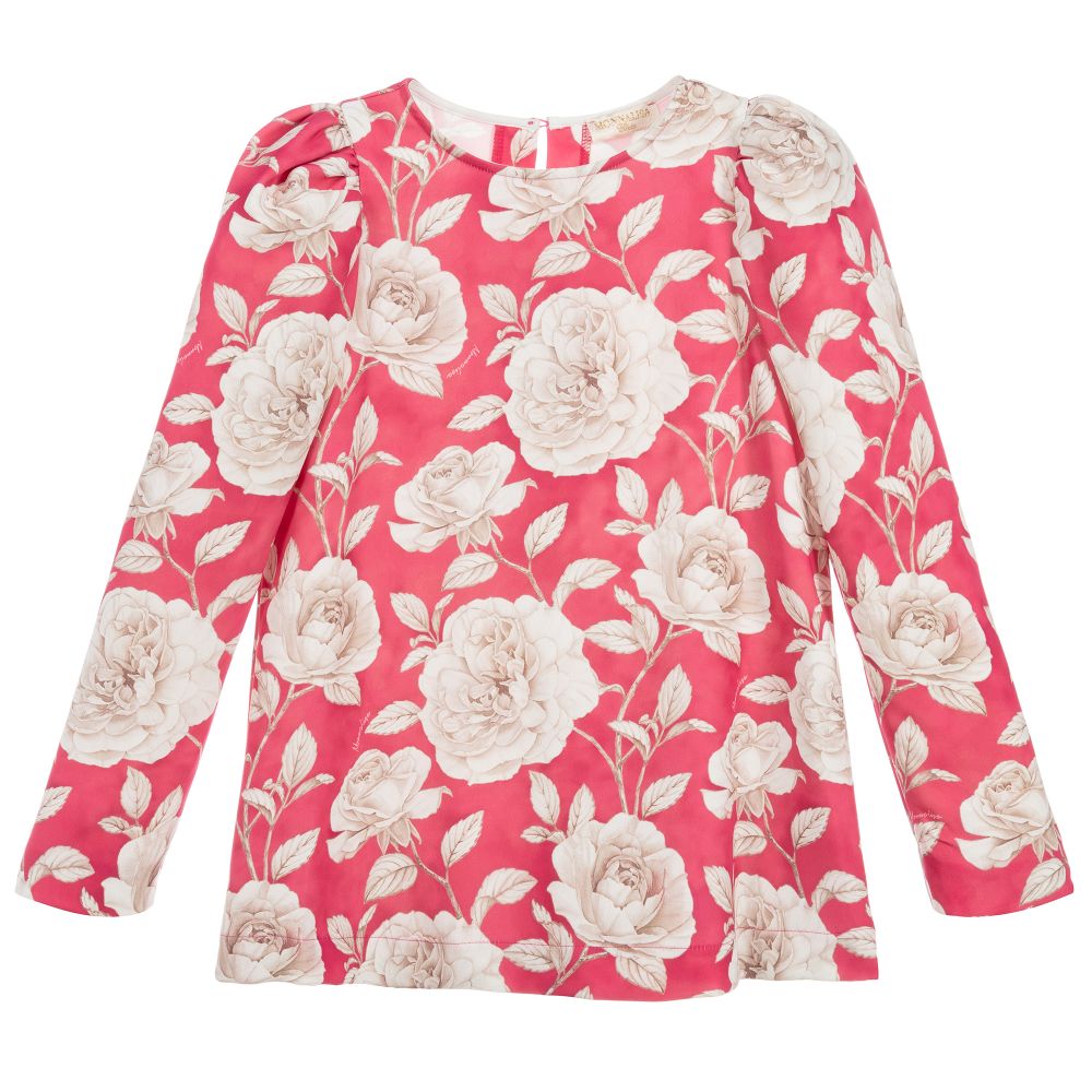 Monnalisa Chic - Teen Girls Pink Floral Blouse | Childrensalon