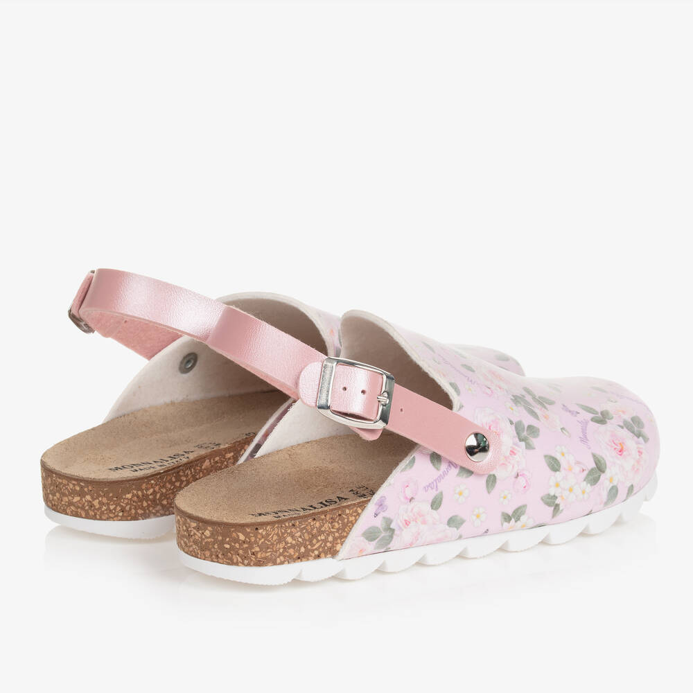 Monnalisa Teen Girls Pink Floral Mules Childrensalon Outlet