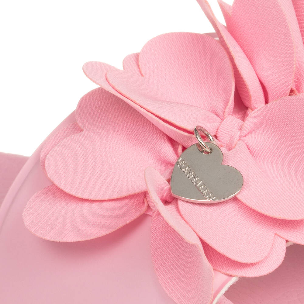 Monnalisa-Teen Girls Pink Flower Petal Sliders | Childrensalon Outlet