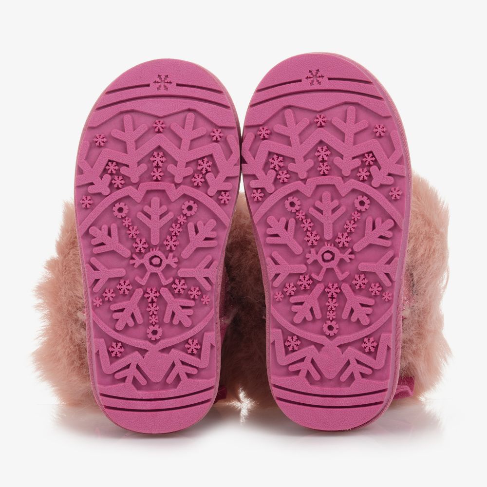 Monnalisa-بوت تينز بناتي شامواه صناعي لون زهري غليتر | Childrensalon Outlet