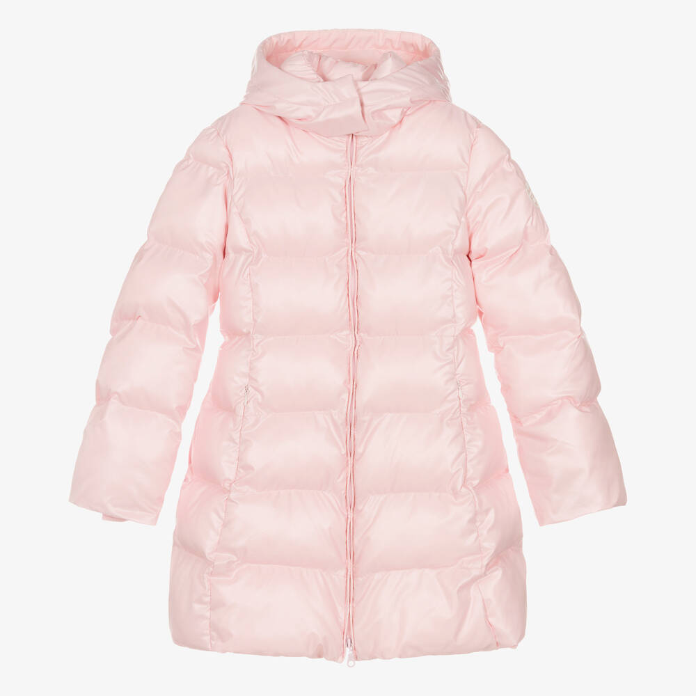 Monnalisa Teen Girls Pink Hooded Puffer Coat Childrensalon Outlet