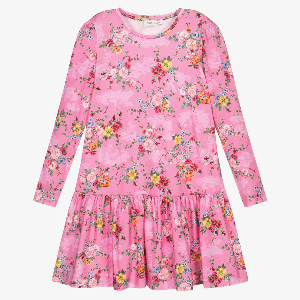 Monnalisa - Розовое платье из джерси для девочек-подростков | Childrensalon