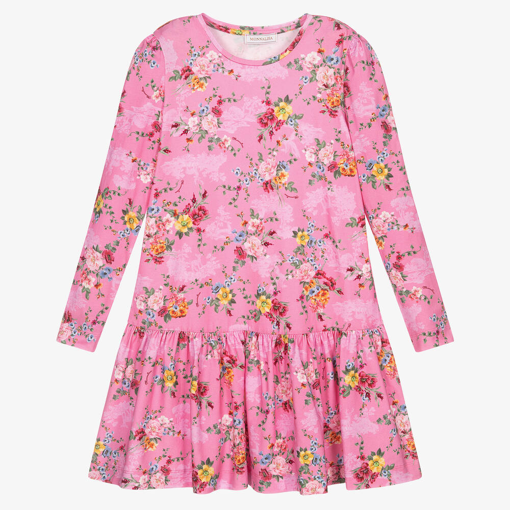 Monnalisa-Teen Girls Pink Jersey Dress | Childrensalon Outlet
