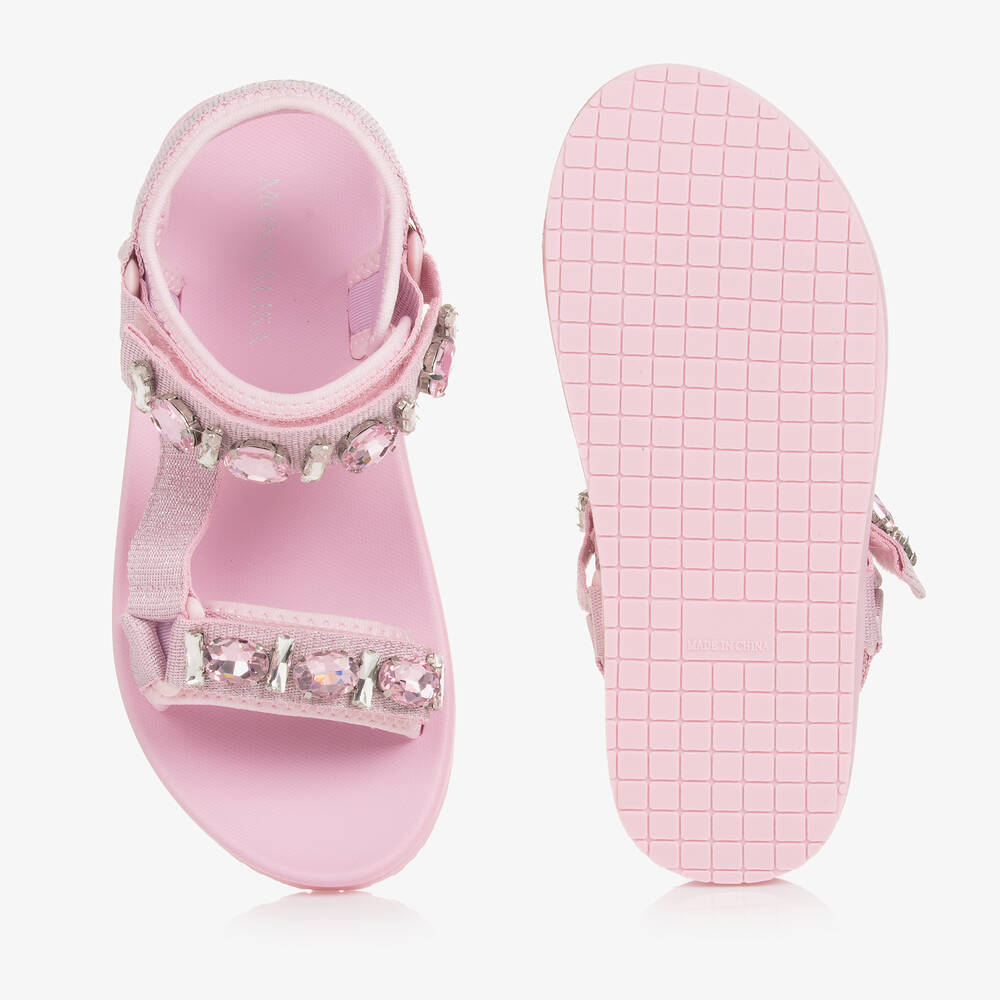Monnalisa-Teen Girls Pink Jewelled Sandals | Childrensalon Outlet