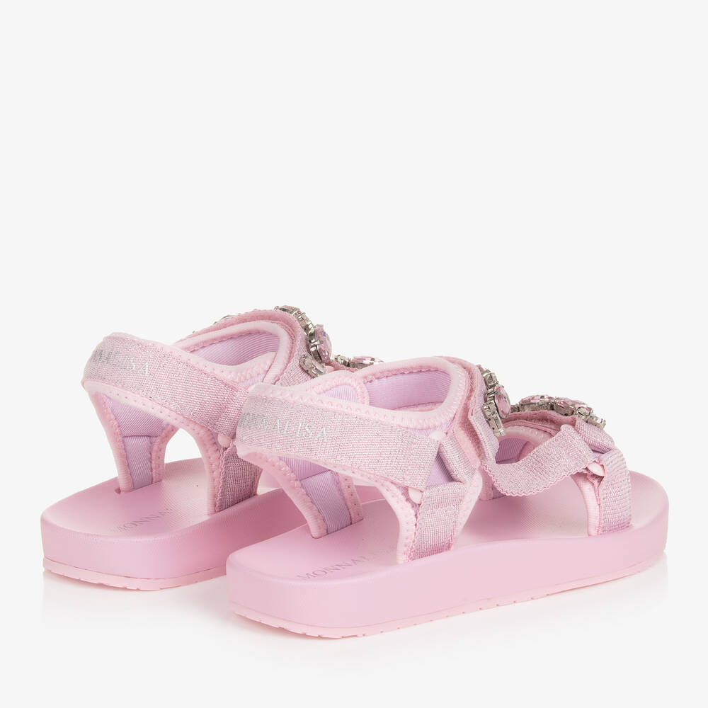 Monnalisa-Teen Girls Pink Jewelled Sandals | Childrensalon Outlet