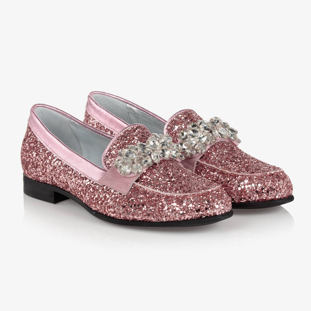 Monnalisa Teen Girls Pink Loafers Childrensalon Outlet
