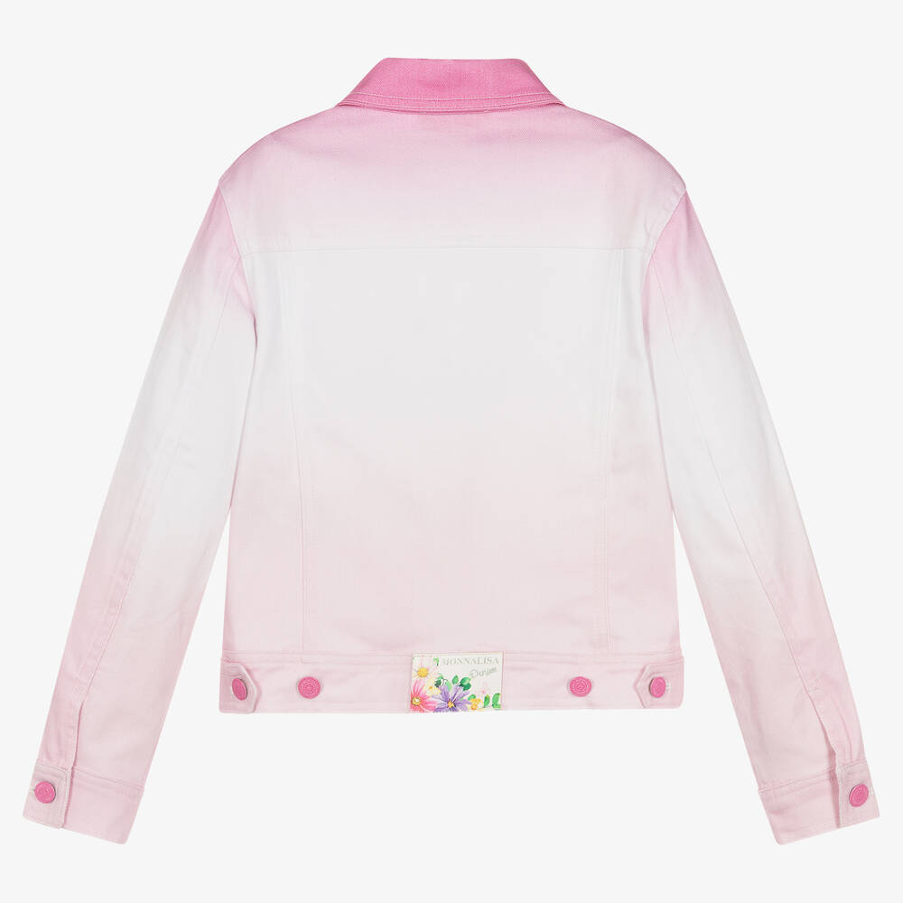 Monnalisa-Teen Girls Pink Ombré Denim Jacket | Childrensalon Outlet