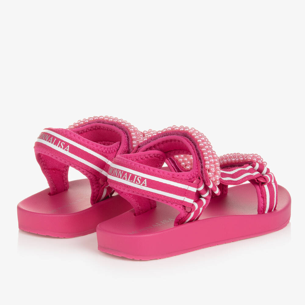 Monnalisa-Teen Girls Pink Pearl Sandals | Childrensalon Outlet