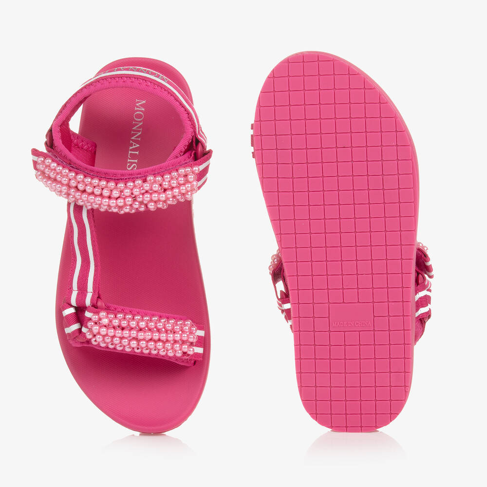 Monnalisa-Teen Girls Pink Pearl Sandals | Childrensalon Outlet