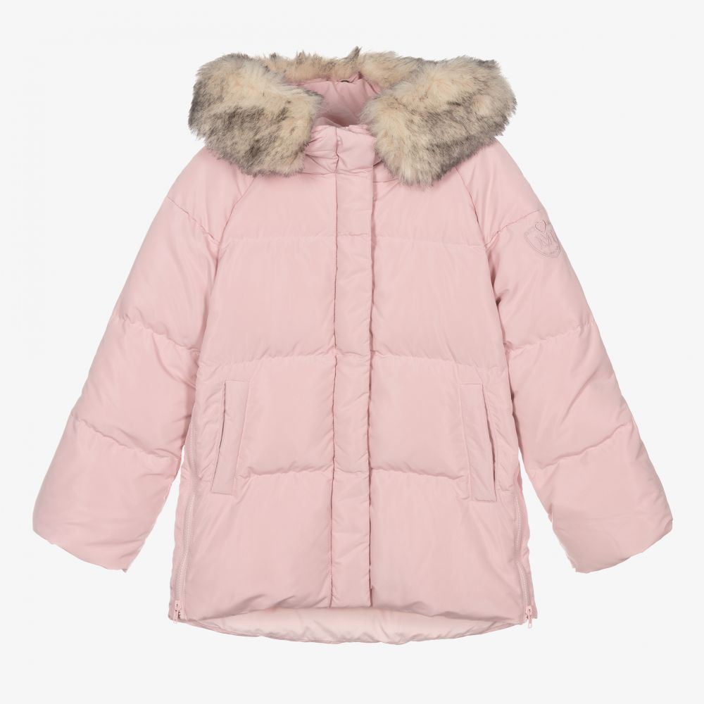 Monnalisa - Teen Girls Pink Puffer Coat | Childrensalon Outlet