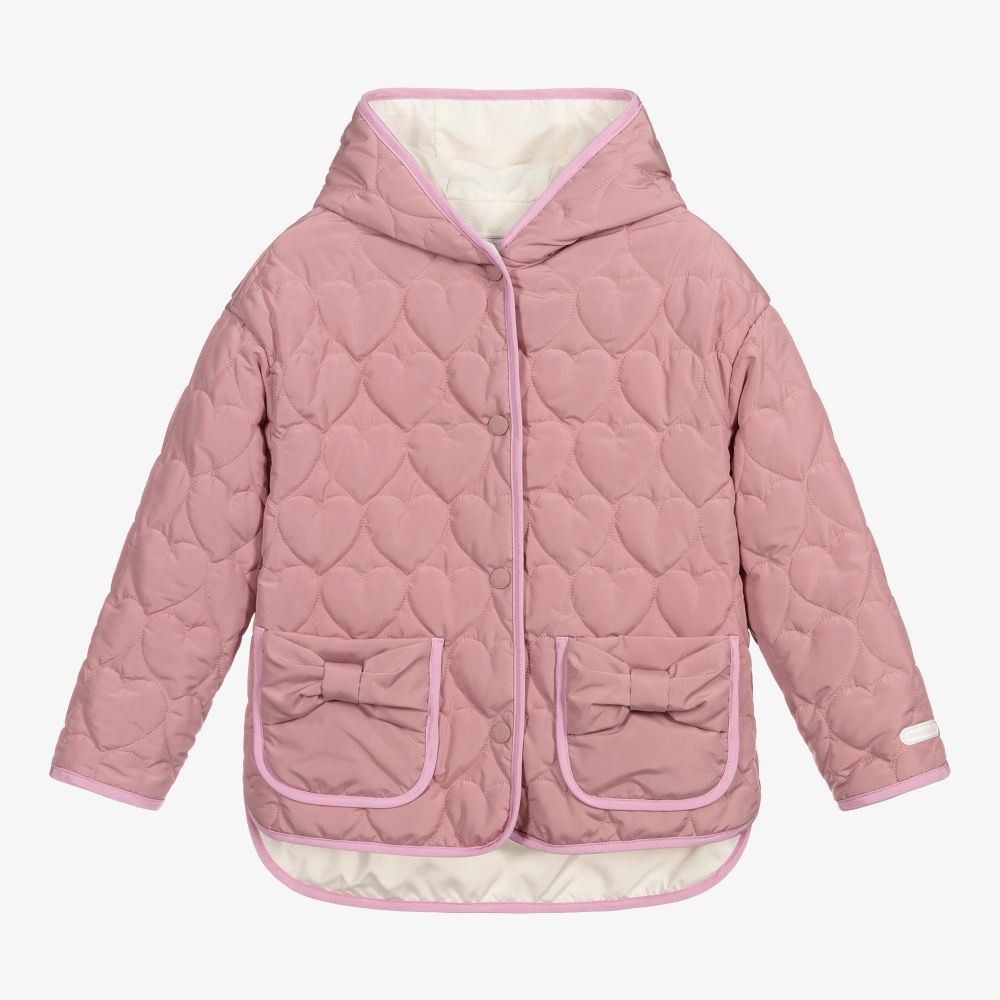 Monnalisa - Teen Girls Pink Quilted Jacket | Childrensalon
