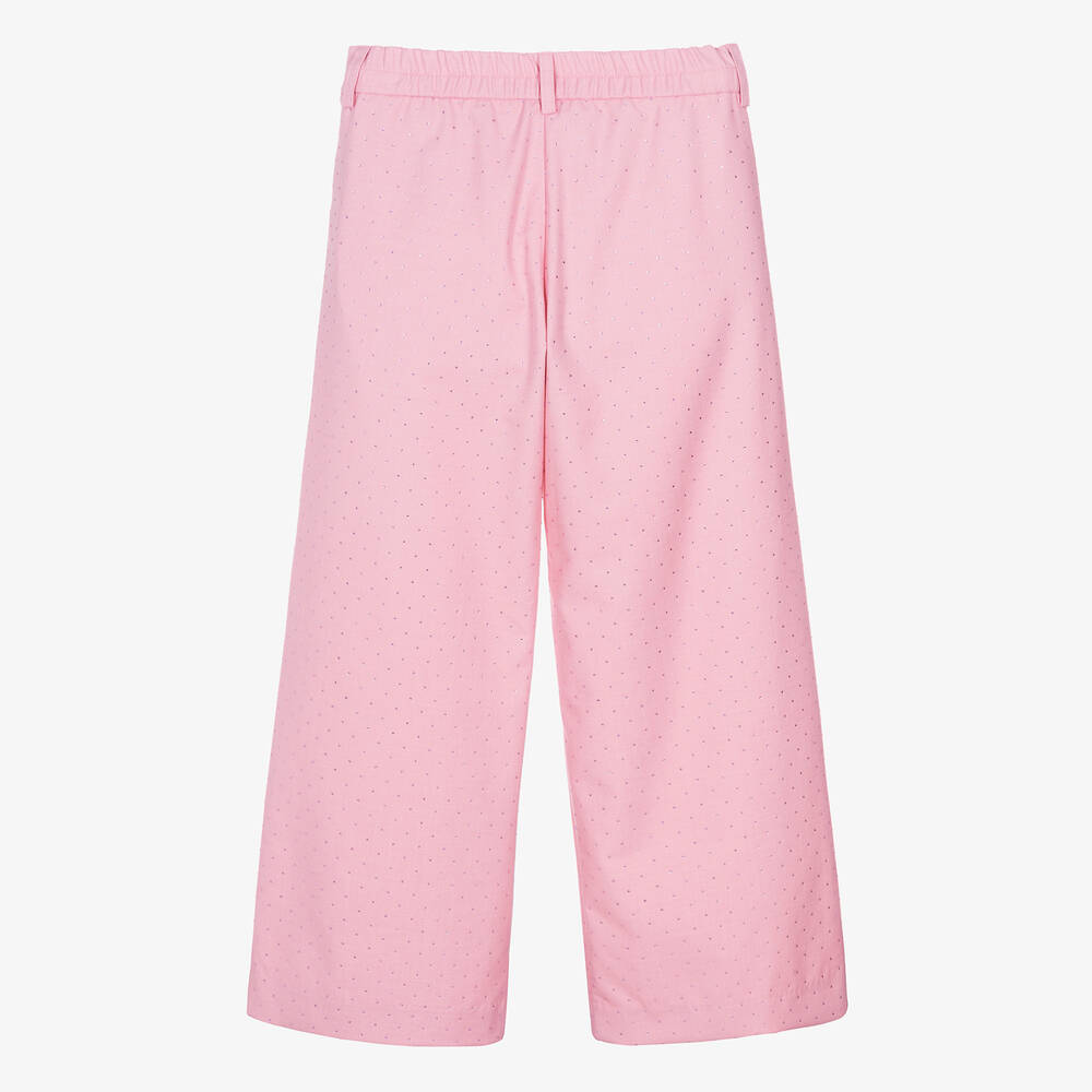 Monnalisa-Teen Girls Pink Rhinestone Trousers | Childrensalon Outlet