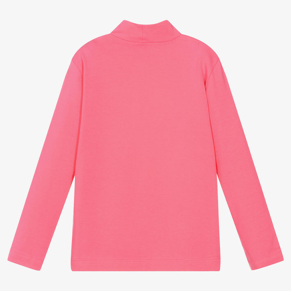 Monnalisa-Teen Girls Pink Roll Neck Top | Childrensalon Outlet