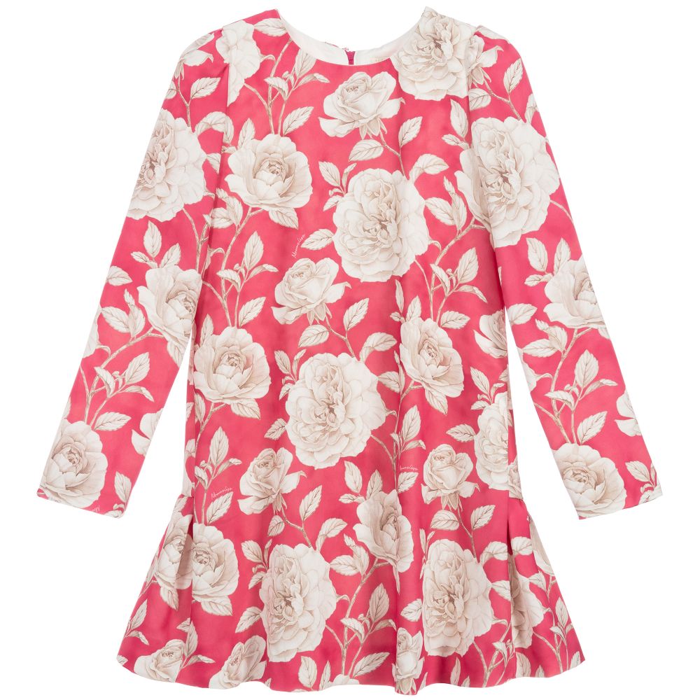 Monnalisa Chic - Teen Girls Pink Rose Dress | Childrensalon