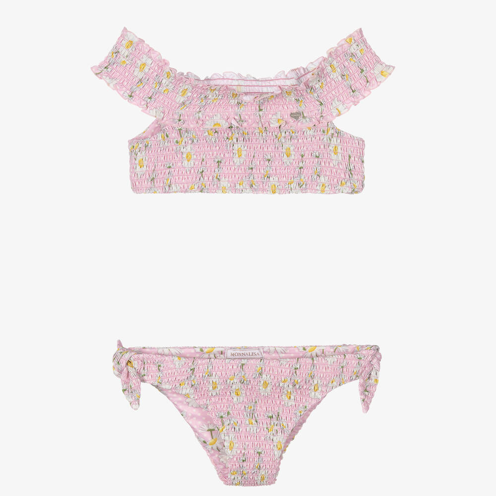 Monnalisa-Розовое бикини с рюшами для подростков | Childrensalon Outlet