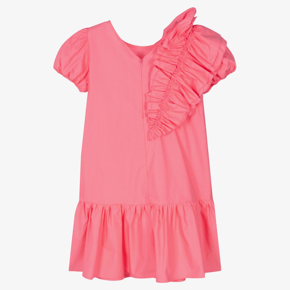 Monnalisa-فستان تينز بناتي قطن لون زهري مرجاني | Childrensalon Outlet