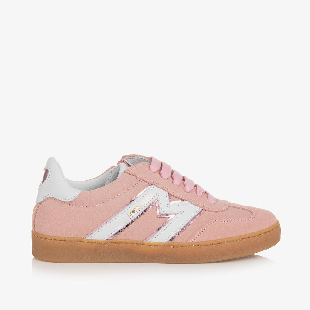 Monnalisa-Teen Girls Pink Suede Leather Trainers | Childrensalon Outlet