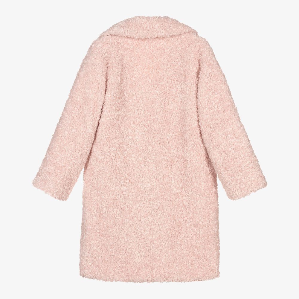 Monnalisa-Розовое плюшевое пальто для подростков | Childrensalon Outlet