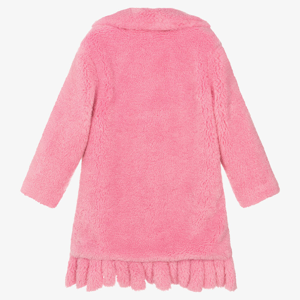 Ladies pink teddy coat discount