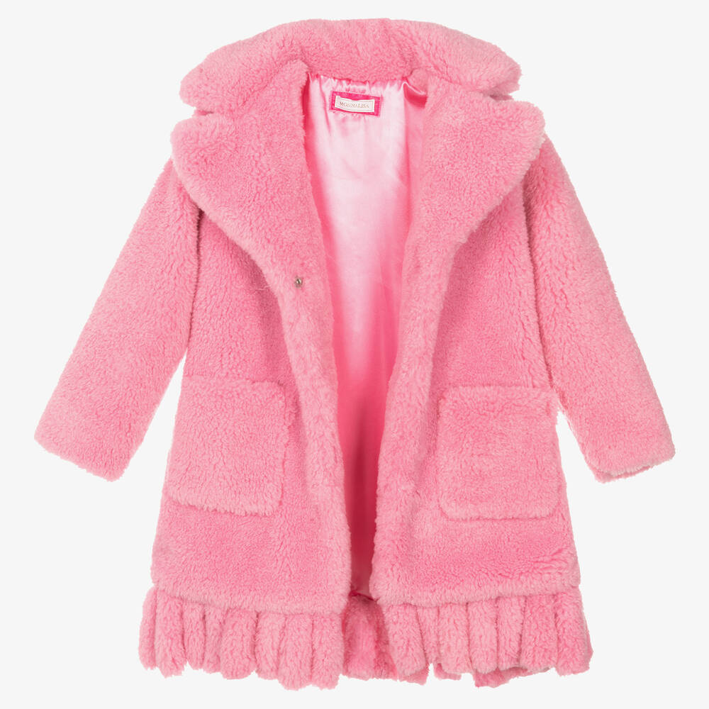 Girls pink teddy bear coat online