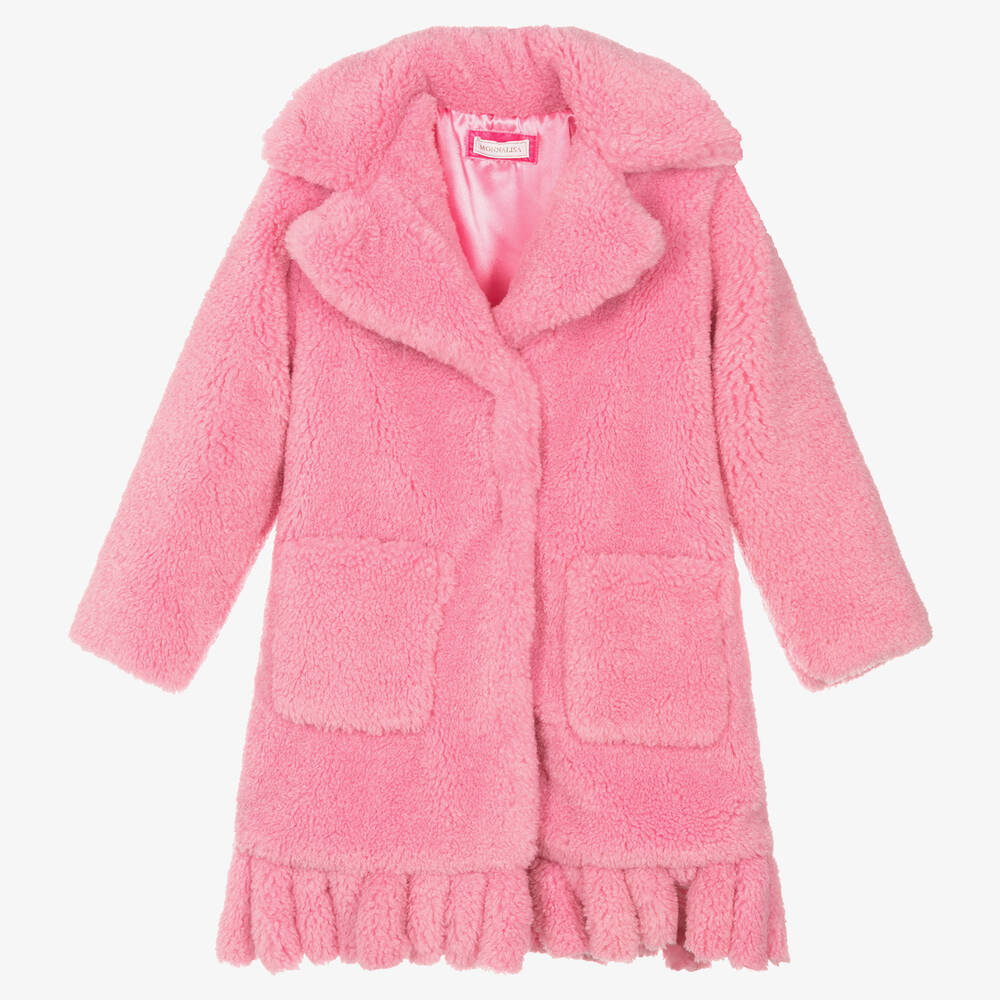 Ladies pink teddy coat hot sale
