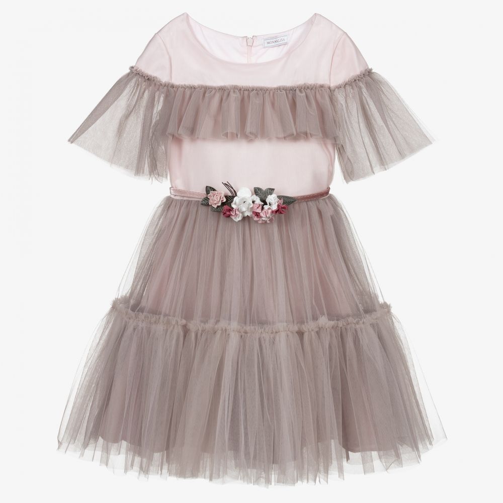 Monnalisa - Rosa Teen Tüllkleid für Mädchen | Childrensalon