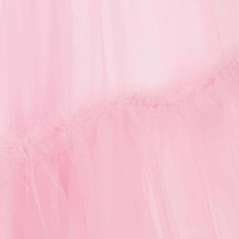 Monnalisa-Teen Girls Pink Tulle & Jersey Dress | Childrensalon Outlet