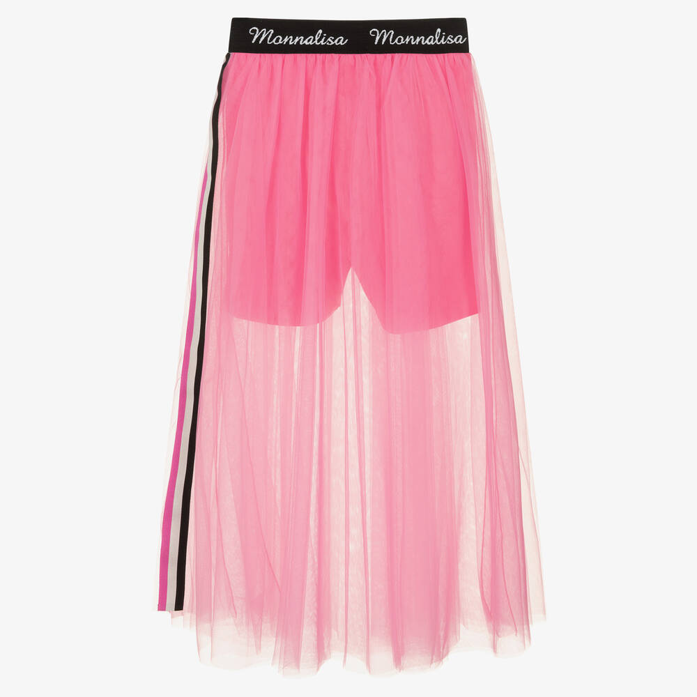Monnalisa Teen Girls Pink Tulle Skirt