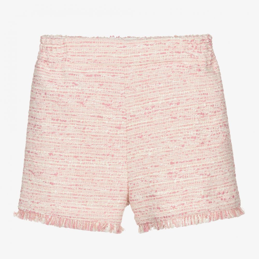 Monnalisa - Teen Girls Pink Tweed Shorts | Childrensalon