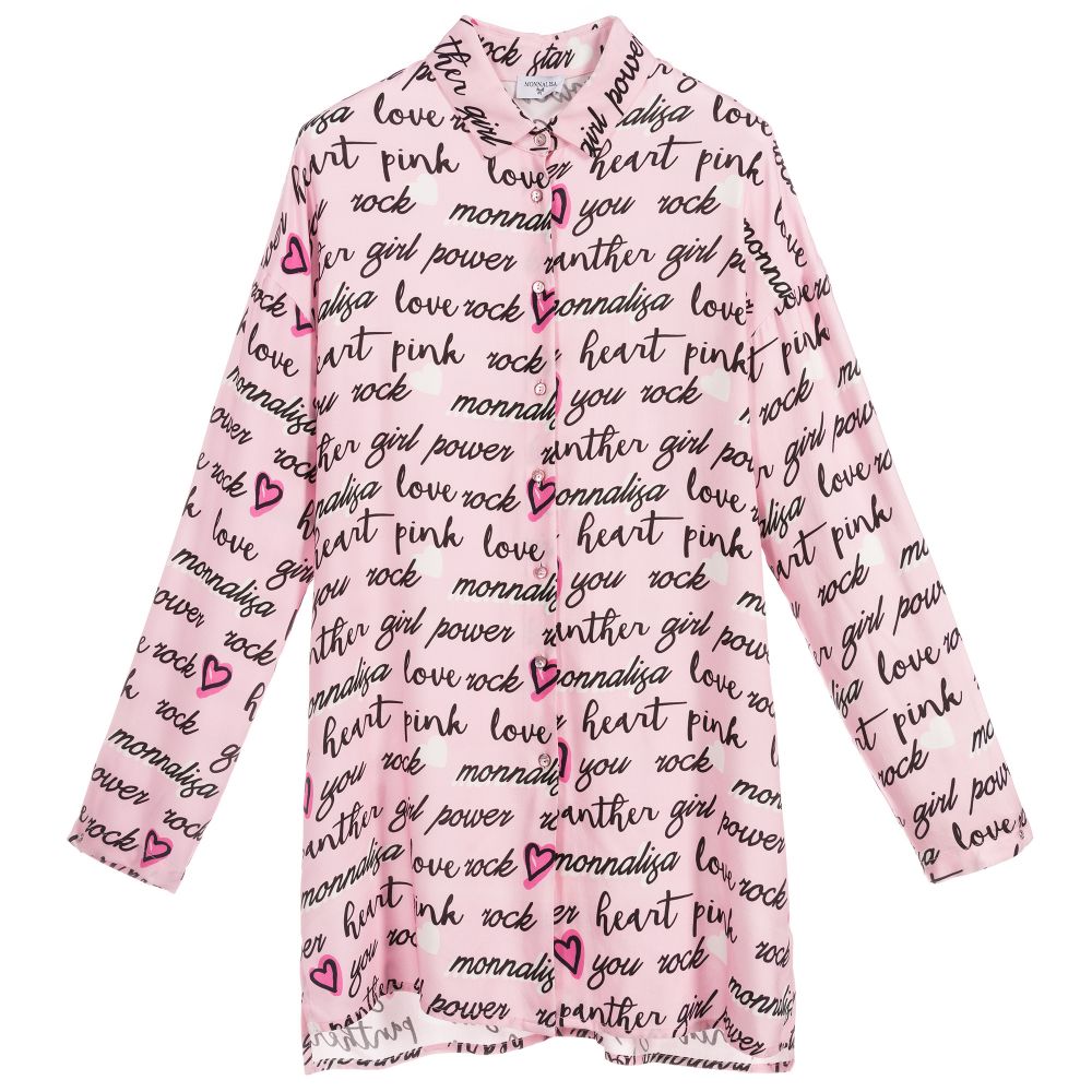 Monnalisa - Teen Girls Pink Viscose Shirt | Childrensalon